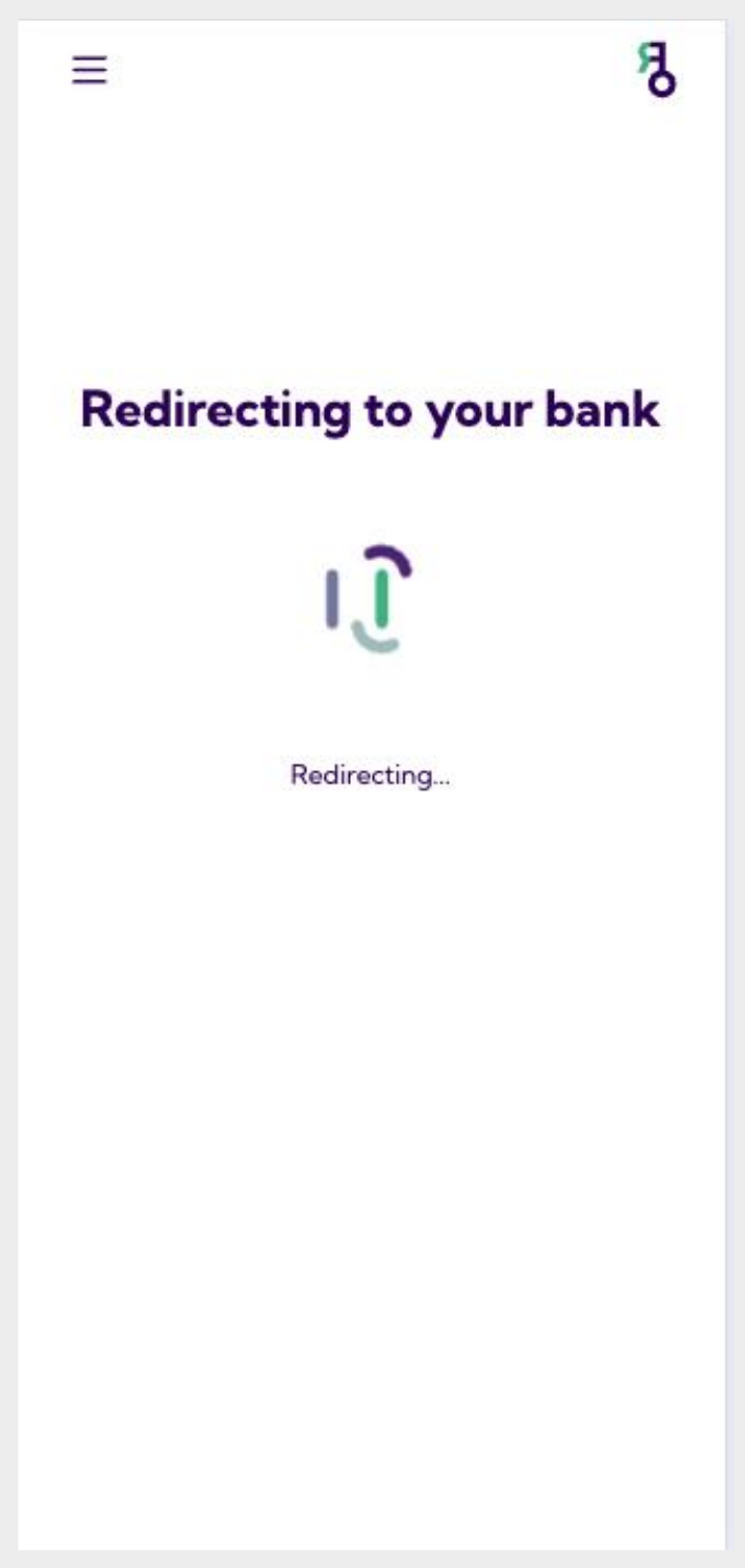 Redirecting to your bank screen