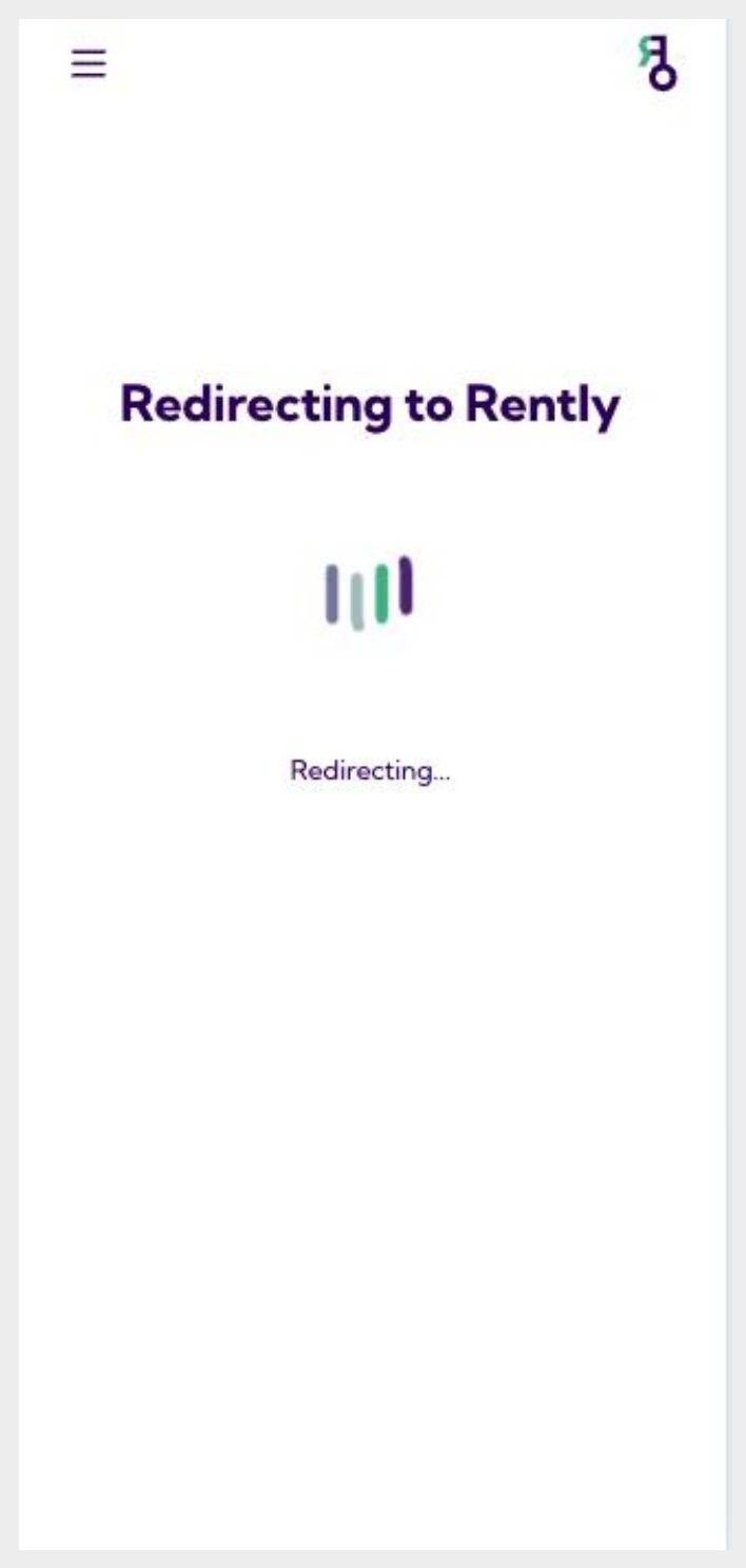 Redirecting to Rently screen